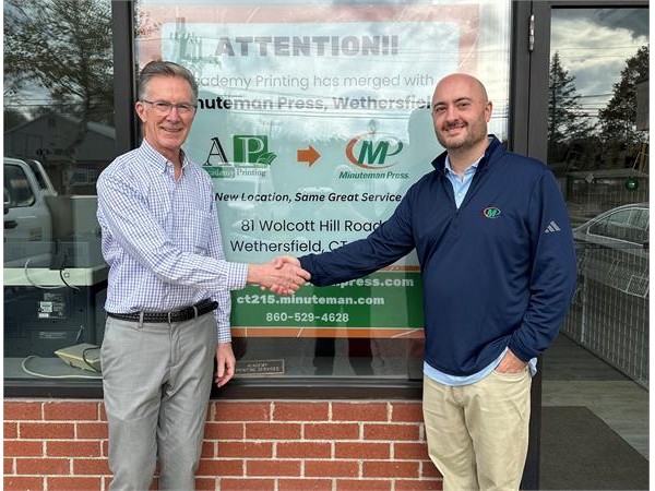 {Minuteman Press Franchise in Wethersfield, CT Wins Business of the Year; Acquires 42-Year Print Shop Academy Printing}
