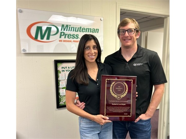 {Minuteman Press Franchise Owners Rachel & Cort Payne Turn Networking & Relationships into President’s Club Success in Fort Worth, TX}