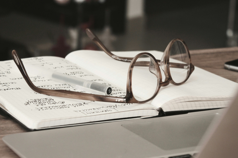 glasses notebook