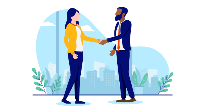 two people shaking hands