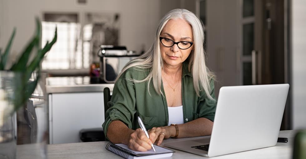 woman working from home