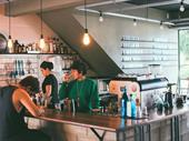 modern café with liquor