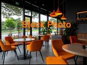 fully-equipped restaurant with sunny